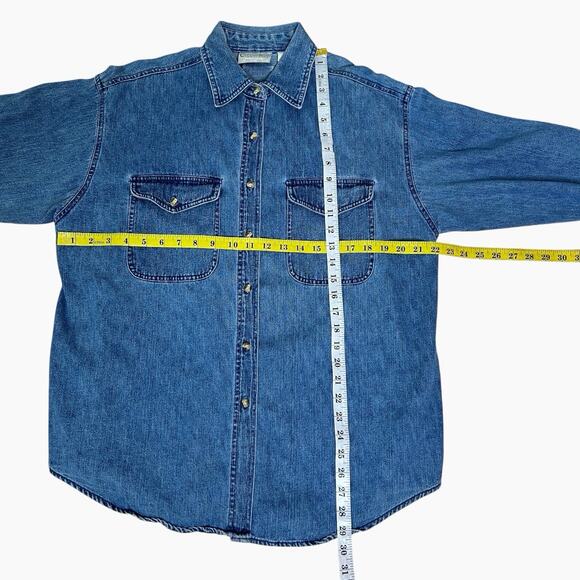 Copper Key Jean Jacket Shirt Womens Medium Soft Cotton Casual Pockets Vintage - Picture 6 of 6